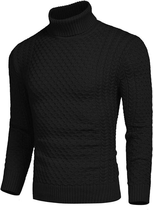 Suéter Cuello Tortuga Jacquard – Tejido Premium - Cálido y Versátil